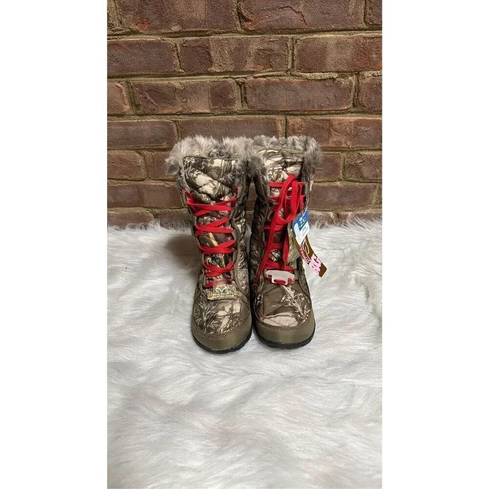 RealTree Max-1 Girl Camo Insulated Winter Boots Size 6 NEW